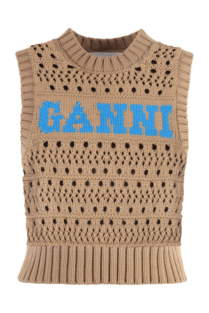 Knitted sleeveless pullover-0